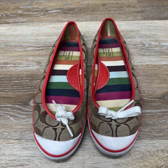 Coach Melisa Signature Logo Ballet Flats Women's Size 7 - Picture 2 of 6